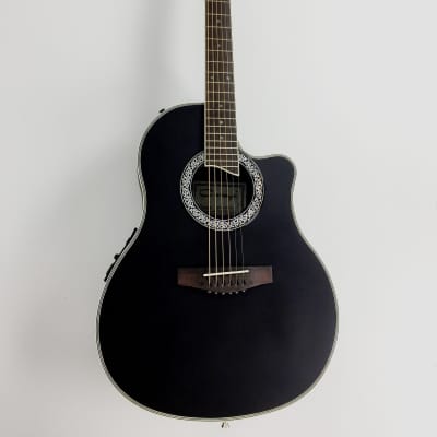 Haze SP721CEQMBK Black Round-Back Electro-Acoustic Guitar + Free Gig Bag image 1