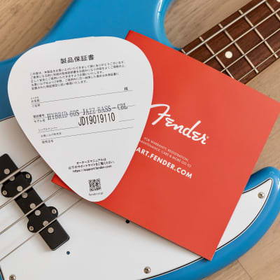 2019 Fender Hybrid 60s Jazz Bass California Blue, Mint Condition w/ USA Pickups, Japan MIJ image 15