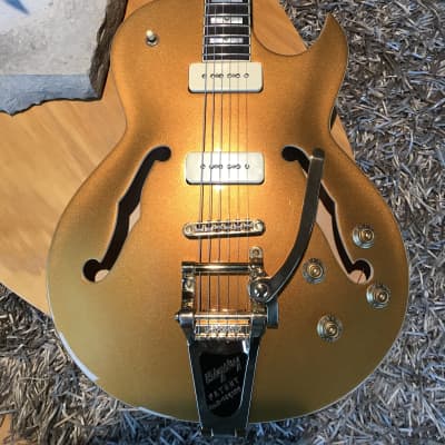 Prestige NYS Deluxe 2016 Gold Top Semi-Hollow Body Guitar image 4