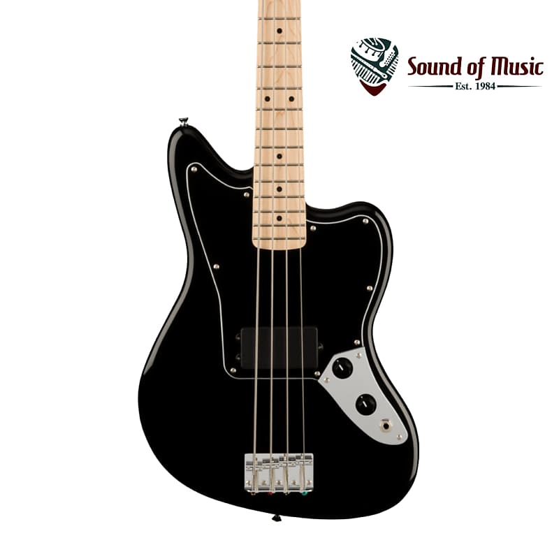 Squier Affinity Series Jaguar Bass H, Maple Fingerboard, Black Pickguard - Black image 1