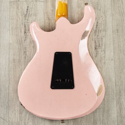 Knaggs Chesapeake Severn Trem HSS Guitar, Aged Shell Pink, Rosewood Fretboard image 7