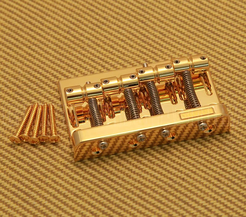 BB-0356-002 Gotoh 201 Series 4-String Gold Bass Bridge image 1