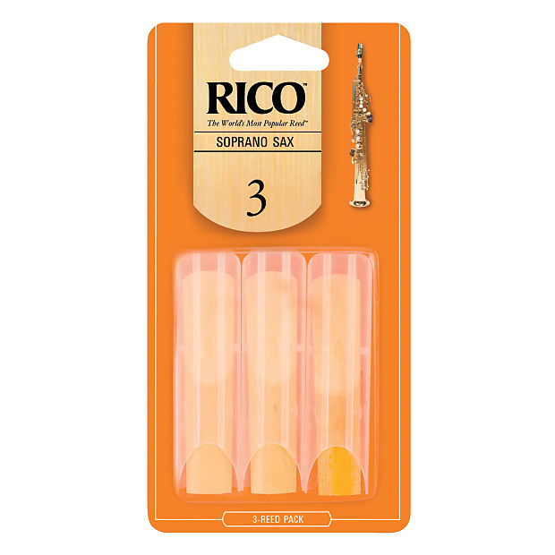 Rico RIA0330 Soprano Saxophone Reeds - Strength 3.0 (3-Pack) image 1