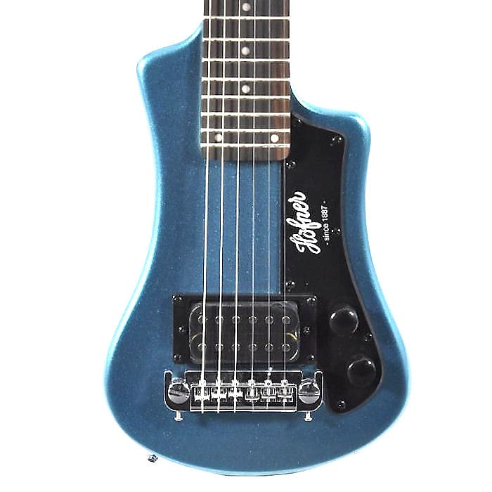 HOFNER HCT-SH-BL SHORTY TRAVEL Electric Guitar BLUE with Gig Bag image 1