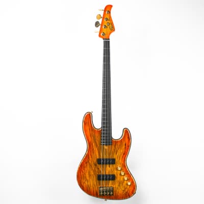 Pensa J-4 String Bass 0877 Honey Burst Spalted Amber/Transblack 2020 image 1