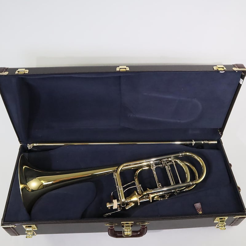 Detachable Bell Gold Brass Bass trombone Horn For Professional High grade  Case