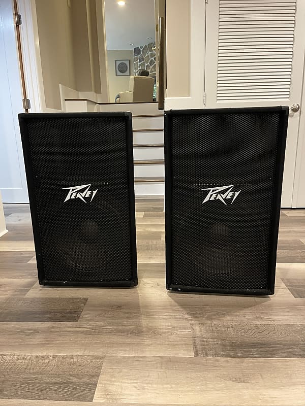 Peavey PV 115 400W Passive PA (2) speakers + pole mounts | Reverb