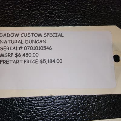 Gadow Custom Special Set Neck Natural Duncan -- Mint/NOS image 11