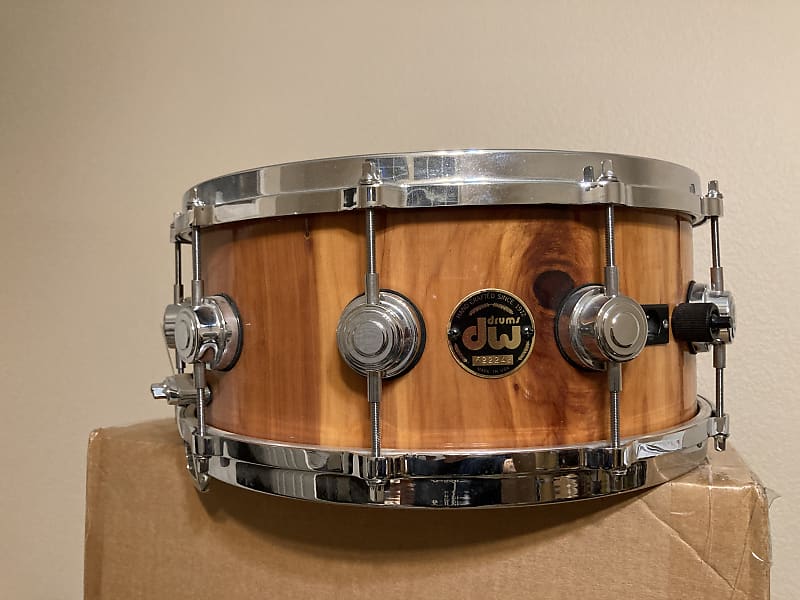 DW Craviotto Exotic Cedar 6.5x14 Snare Drum with May Mic Hand Signed by Johnny image 1