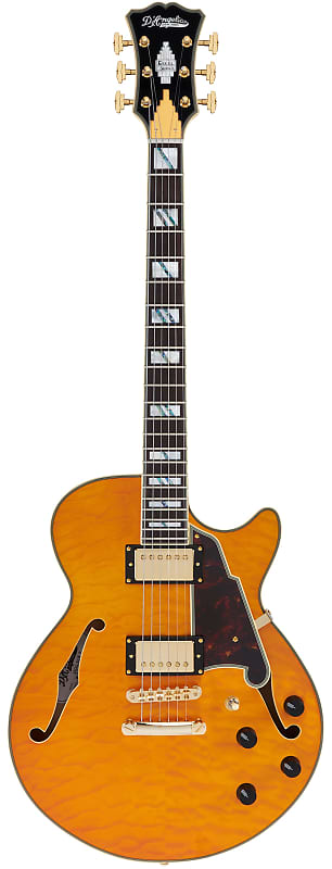 D'Angelico Excel SS XT Semi-hollowbody Electric Guitar - Vintage Natural Quilt with Stopbar Tailpiec image 1