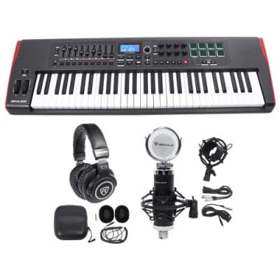Novation IMPULSE 61-Key Ableton Live Keyboard Controller+Headphones+Mic image 1