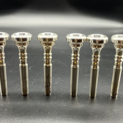 Lot of 6 Used J. Marcinkiewicz  Trumpet Mouthpiece Silver Plated various models, Burbank CA and Glendale CA made in USA image 1