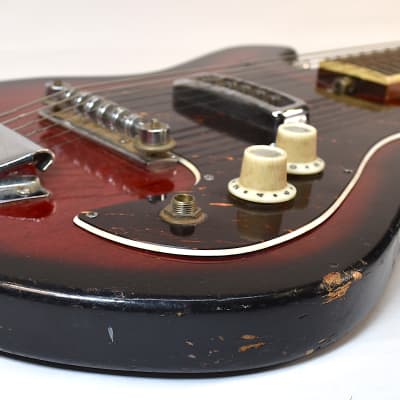 1965 Kawaii  Teisco Decca Single Pickup Electric Guitar • Sunburst • Case image 4