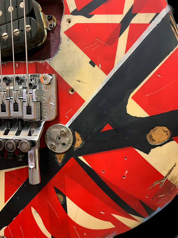 Left handed EVH Striped Series Guitar with the Frankenstrat mod EVH  2017-2018 Black & Red, White