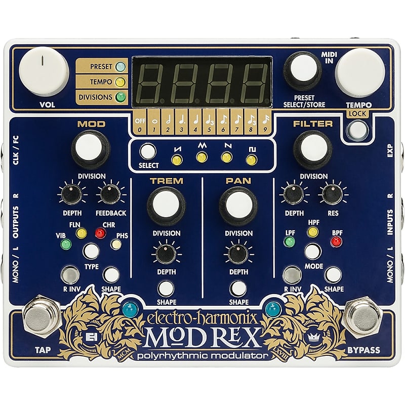 Electro-Harmonix EHX Mod Rex Polyrhythmic Modulator Guitar Effects Pedal w/ MIDI image 1