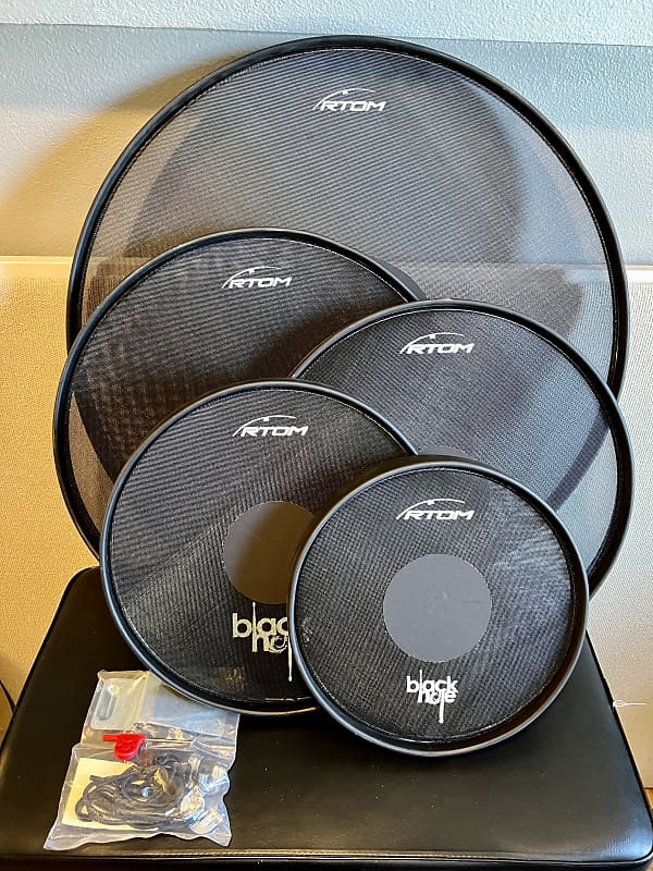 RTOM Black Hole Drum Mutes/Practice Pads Full Set Reverb