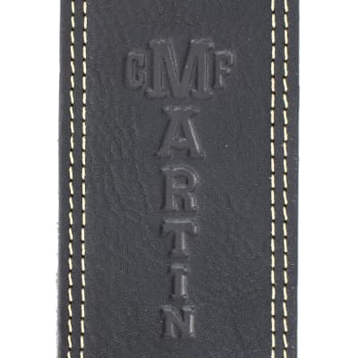 Martin "Ball Glove" Leather Guitar Strap Black Suede image 2