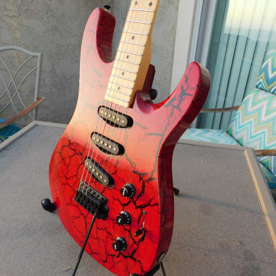 Video! Stinger by C. F. Martin & Company Super Strat- Red Crackle image 2