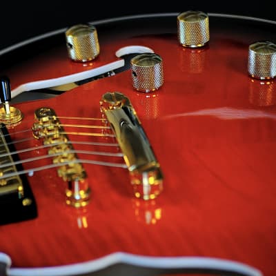 Bootlegger Guitar DeVille Archtop Hollow Body Red Burst OHSC Case image 10