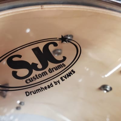 SJC Custom 3pc Drum Set - Aged White Marine Pearl / Maple Shells image 9