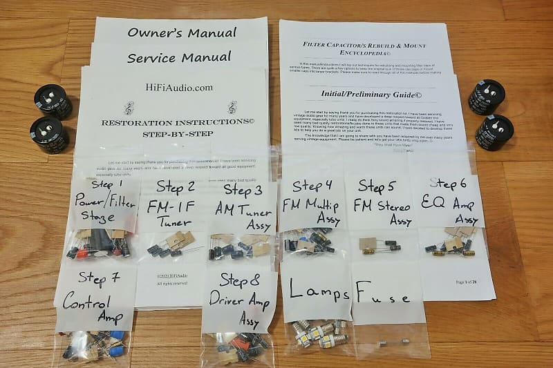 Sansui 3000 restoration kit filter capacitor repair rebuild fix  			