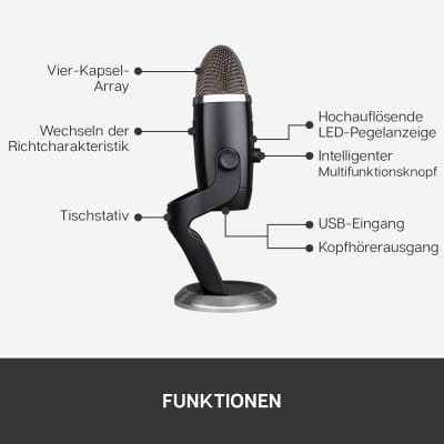  Logitech for Creators Blue Yeti X USB Microphone for