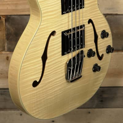 Guild Starfire Bass II Flamed Maple Hollowbody Bass Natural w/ Case for sale
