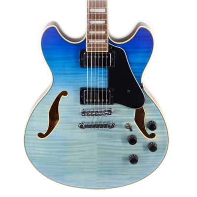 Ibanez Artcore AS73FM Electric Guitar - Azure Blue Gradation image 1