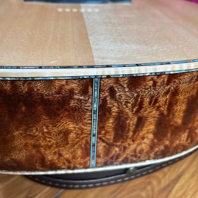 Hsienmo OM custom Full Solid Germany Spruce + Curly Quilted Mahogany image 8