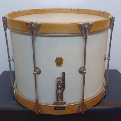 Ludwig Marching Snare - Wood Hoops - 10x14 - 1968 - Keystone Badge - Single Tension - White image 3