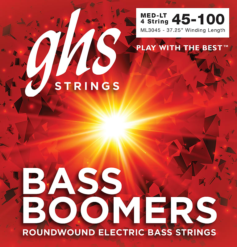 GHS ML3045 Boomers Bass Guitar Strings 45-100 medium light long scale image 1