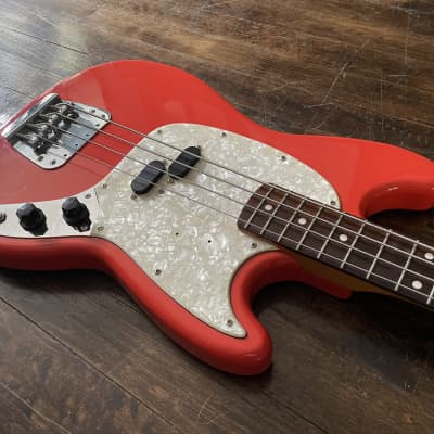 1998 Fender MB-98 / MB-SD Mustang Bass Reissue MIJ Short Scale Fiesta Red image 7