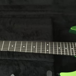 2012 Carvin DC700 7 string guitar Radiation Green with official hardshell case. Excellent condition! image 5