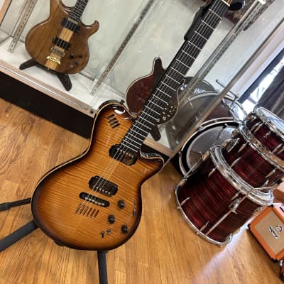 Godin LGX-SA with AAA Flame Maple Top 2010s - Cognac Burst for sale