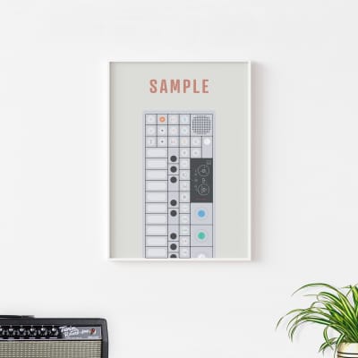 Sample Synthesizer Print - OP-1 Synth, Music Producer Poster, Keyboard Art, Music Studio, A3 Size image 4