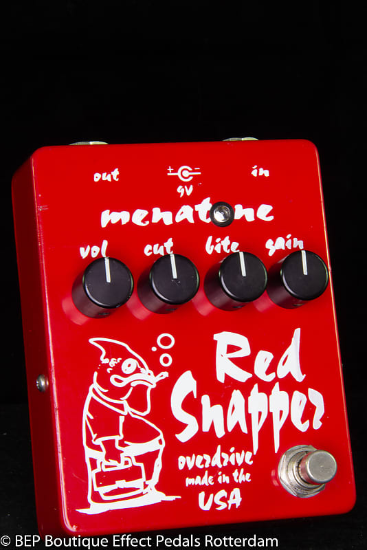 Menatone Red Snapper Transparent Overdrive 2004 s/n MRS-199 Hand signed by  Brian Mena made in USA