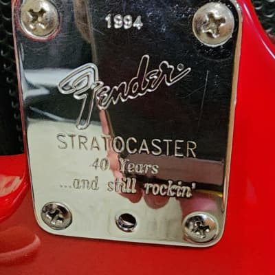 1994 Fender Stratocaster 40th Anniversary Lipstick Red image 4