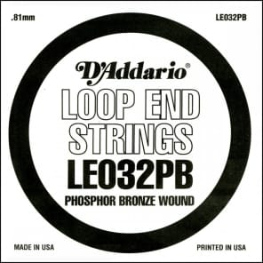 D'Addario LE032PB Phosphor Bronze Loop End Single String .032