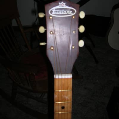 Truetone (Western Auto Brand) Archtop Acoustic Guitar Late 1950's - Vintage Sunburst, Light In Color image 2
