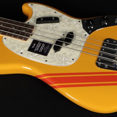 Fender Vintera II 70s Mustang Competition Orange Electric Bass Guitar w/ Gig Bag image 5