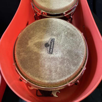 Frankie Banali's (Quiet Riot) M201-ABW LP Matador Wood Bongos, with Stand and Stenciled Case! - Almond Brown/Chrome image 12
