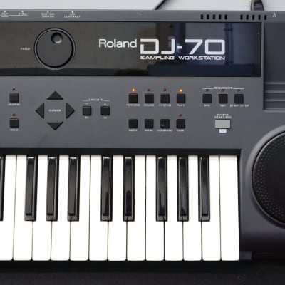 Roland DJ-70 90's Digital Sampling Keyboard Scratch Wheel Sequencer & More-  100V | Reverb