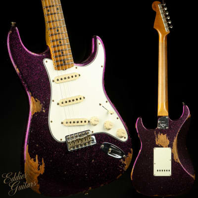 Fender Custom Shop Eddie's Guitars Exclusive Dealer Select Roasted 1963 Stratocaster Heavy Relic - Magenta Sparkle for sale