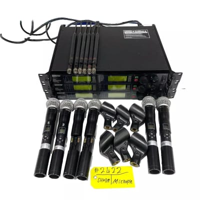 Shure UR4D Dual G1 Wireless Receiver W/ (2)UR2 Handheld Transmitters #2422 (One) image 4
