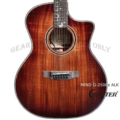 New! Crafter MIND G-2500e ALK DL Orchestra Cutaway all Solid acacia koa electronics acoustic guitar image 1