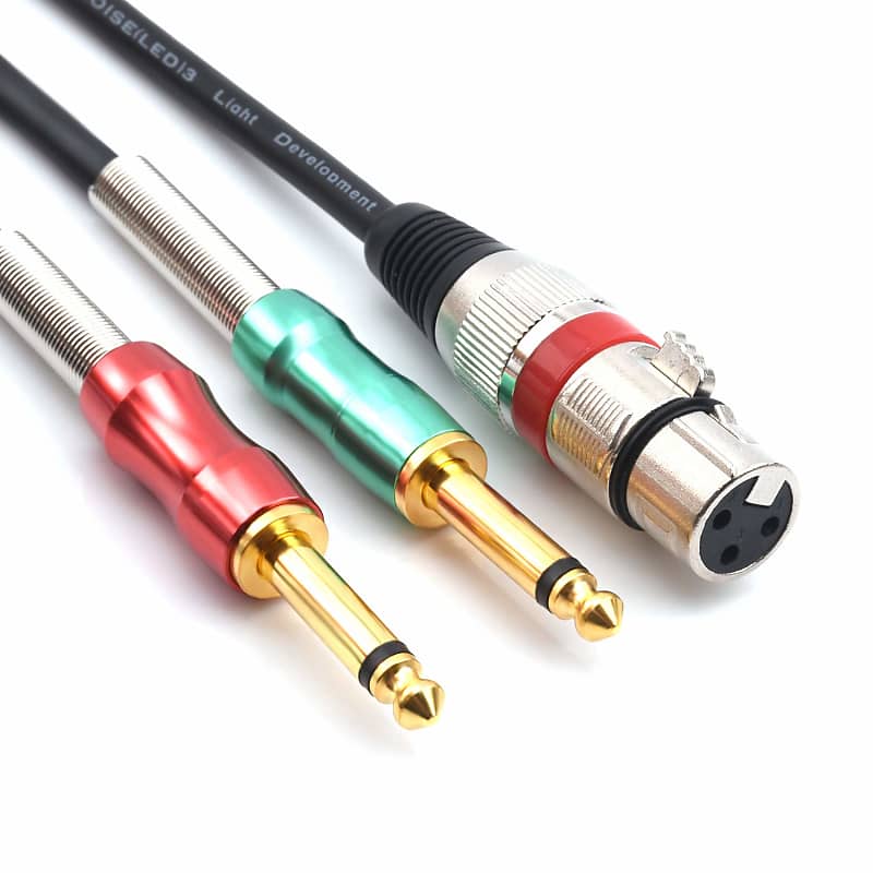 3 Pin XLR Male Plug to 6.35mm MONO Female Socket 1/4 Jack Mic Cable Adapter