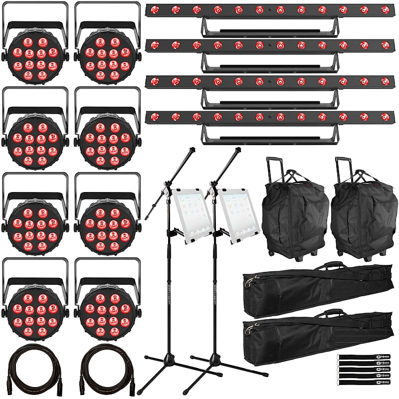 Chauvet DJ SlimPAR T12 BT 8 Pack + COLORband T3 ILS Bluetooth | Reverb