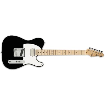 ESP Ron Wood Black BLK Electric Guitar + Hardshell Case MIJ Maple T-Style image 1