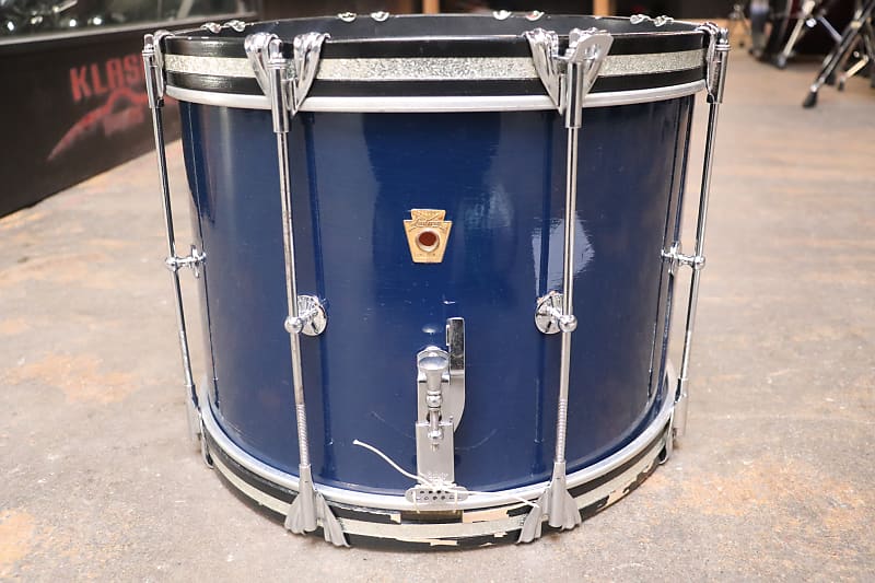 Ludwig  10x14 Stadium Model Marching Snare Drum Blue Duco Vintage 1960's image 1