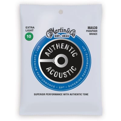 Martin MA530 Authentic Acoustic SP Phosphor Bronze Acoustic Guitar Strings - Extra Light (.10 - .47)